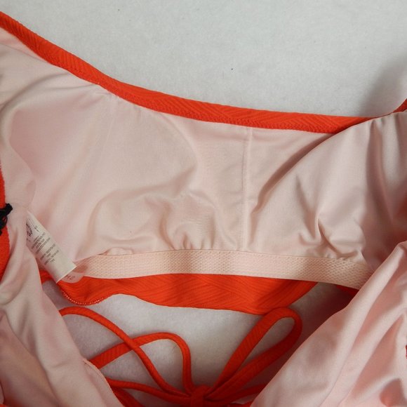Bikini Top Size M Womens Shade And Shore Full Coverage Orange Thick Straps - Picture 4 of 10